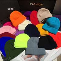 Men Women Winter Autumn Solid Color Warm Knitted Cap