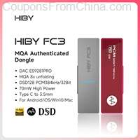 HiBy FC3 MQA Dongle USB DAC Audio Headphone Amplifier