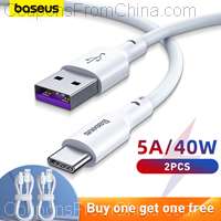 2 pcs. Baseus 5A Type-C Cable 1.5m