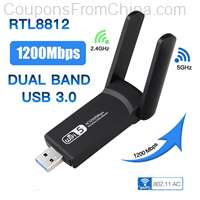 2.4G 5G 1200Mbps USB Wireless Network Card