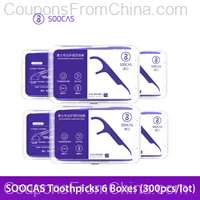 SOOCAS 300Pcs Dental Floss Picks