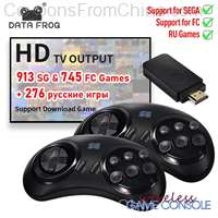 DATA FROG 16-bit MD Wireless Console 1913 Games