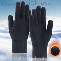 Rimiut Thick Knitted Men Winter Touch Gloves