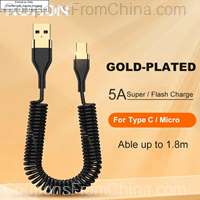 NOHON 5A Spring Type-C/Micro Cable 1.8m
