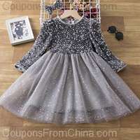 Sequin Girls Princess Party Dress for 3-8 Yrs Kids