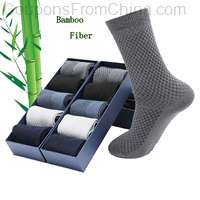 Men Bamboo Fiber Business Socks 5 Pairs