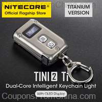 NITECORE TINI 2 Keychain Flashlight Titanium/SS