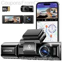 AZDOME M550 Dash Cam with Rear and Cabin Cam