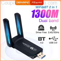 WiFi USB 3.0 Adapter 1300Mbps Bluetooth 4.2