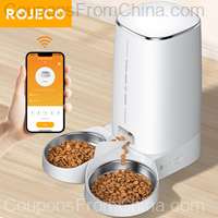 ROJECO Wifi Double Bowl Automatic Pet Feeder