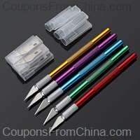 6 Colors Metal Handle Non-Slip Knife With 6Pcs Blade