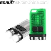 BORUiT V3 Dual Light LED Keychain Flashlight