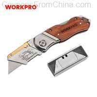 WORKPRO-Utility Knife with Wood Handle