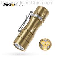 Wurkkos TS10 14500 EDC Aux LED 90CRI Flashlight Brass