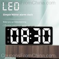 LED Mirror Table Clock Alarm
