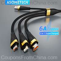 ASOMETECH 3 in 1 USB Charge Cable