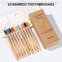 10 pcs. Natural Bamboo Toothbrush Set