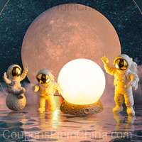 Astronaut Ornament Yellow Moon Ambient Light