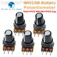 5 Set WH148 1K 10K 20K 50K 100K 500K Ohm 15mm 3 Pin Linear Taper Rotary Potentiometer