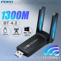 WiFi USB 3.0 Adapter 1300Mbps Bluetooth 4.2
