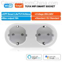 2 In 1 Tuya WIFI Smart Socket Dual Outlet