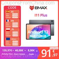 BMAX MaxPad I11 Plus T616 8/128GB 4G 10.4 Inch 2K Android 12 Tablet [EU]