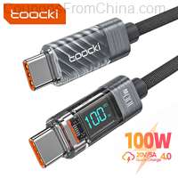 Toocki 100W Transparent USB C To Type C Cable 1m