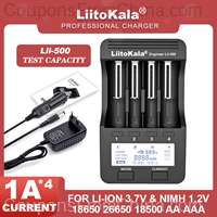 LiitoKala Lii-500 Battery Charger with Power Adapter