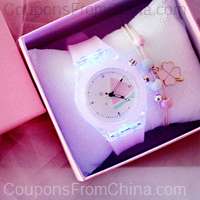 Girls Kids Children Luminous LED Light Clock Watch