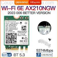 Dual Band Intel AX210 Wireless AX210NGW 2.4Gbps 802.11AX Wireless Wi-Fi 6 Card