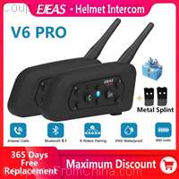 EJEAS V6 PRO Bluetooth Motorcycle Helmet Intercom 2pcs
