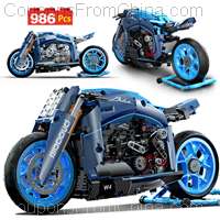 986pcs Motorcycle Model Building Blocks