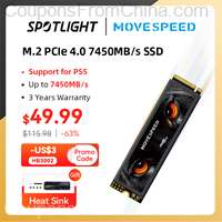 MOVESPEED 7450MB/s SSD NVMe M.2 2280 1TB