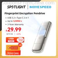 MOVESPEED USB3.2 Pendrive AES256 Fingerprint 520MB/s 1TB