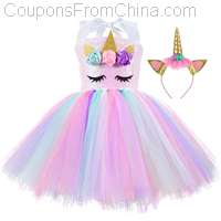 Princess Girls Unicorn Tutu Dress Outfits Pastel Flower Baby Girl Kids