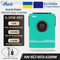 Hybrid Solar Inverter 6.2kW Off Grid Pure Sine Wave Inverter 48V 24V 12V 230VAC with MPPT [EU]