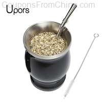 UPORS Yerba Mate Cup 304 Stainless Steel With Bombilla