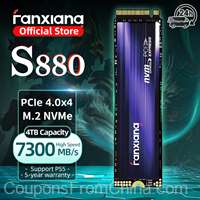 Fanxiang S880 M2 SSD 2TB 7300MB/s M.2 NVMe PCIe 4.0 x4 SSD