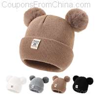 Autumn Winter Baby Warm Knitted Hat With Pom