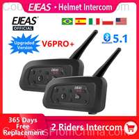 EJEAS V6 PRO+ PLUS Motorcycle Helmet Bluetooth Intercom 2pcs