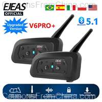 EJEAS V6 PRO Plus Bluetooth Motorcycle Helmet Intercom 2pcs