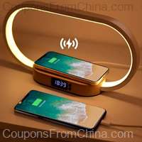 Wireless Charger Pad Stand Clock Desk Lamp