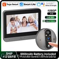 REHENT 2.4G WiFi Smart Tuya Peephole 5000mAh Door Eye Camera