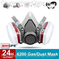 6200 Respirator Reusable Half Face Cover Gas Mask with Cotton Filter