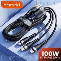 Toocki 3 in 1 USB Cable 6A 100W