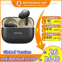 Realme Buds T300 TWS Earbuds BT5.3 ANC