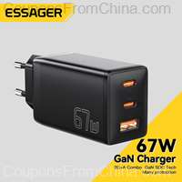ESSAGER JT-G67TC2U1 67W 3-Port USB PD Charger