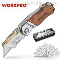 WORKPRO-Utility Knife with Wood Handle