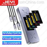 JEYI Visual Smart M.2 NVMe / SATA SSD Enclosure USB 3.2 Gen 2 10Gbps