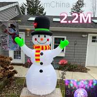 2.2m Christmas Snowman Inflatable Model Rotate LED Light